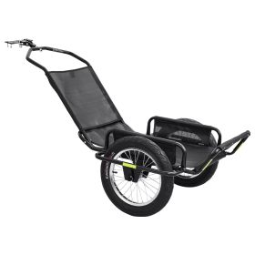 Bike Cargo Trailer 320 lbs Load Heavy-Duty Bicycle Game Cart Foldable, All-Purpose Utility Trailer with 16-Inch Wheels for Any Terrain, Off-Road