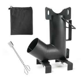 HAWOK Wood Burning Rocket Stove, Camping Rocket Stove with Fireplace Tongs & Storage Bag, Ideal for Outdoor Camping, Picnic, BBQ, Hunting, Fishin