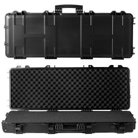 Rifle Case, Rifle Hard Case with 3 Layers Fully-protective Foams, 42 inch lockable Hard Gun Case with Wheels, IP67 Waterproof & Crushproof